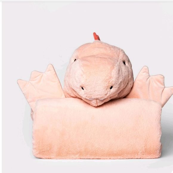 Pillowfort Other - Dinosaur Hooded Blanket Pink - Pillowfort